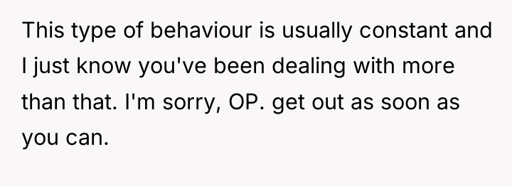 This type of behaviour is usually constant and I just...