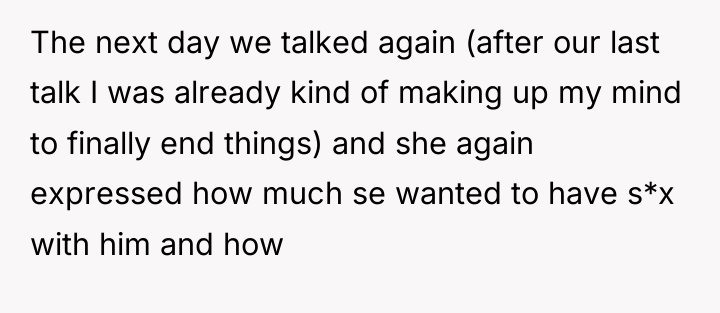 The next day we talked again (after our last talk...