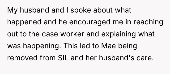 My husband and I spoke about what happened and he...