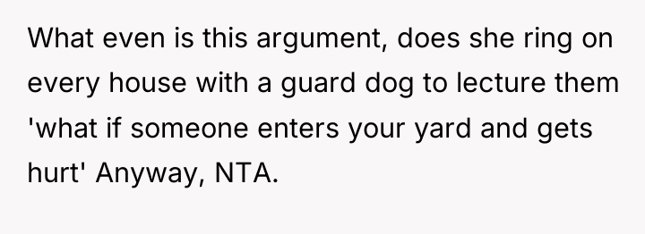 What even is this argument, does she ring on every...