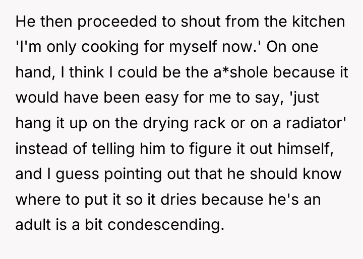 He then proceeded to shout from the kitchen 'I'm only...