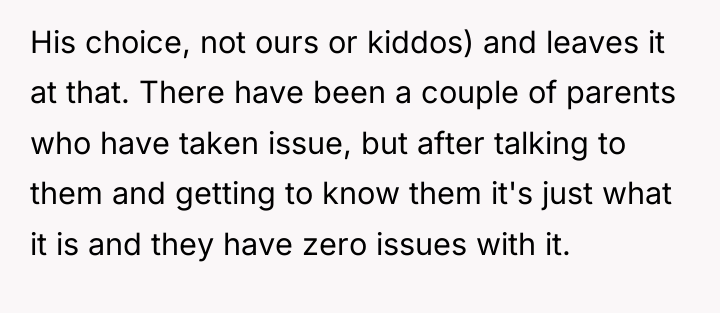 His choice, not ours or kiddos) and leaves it at...