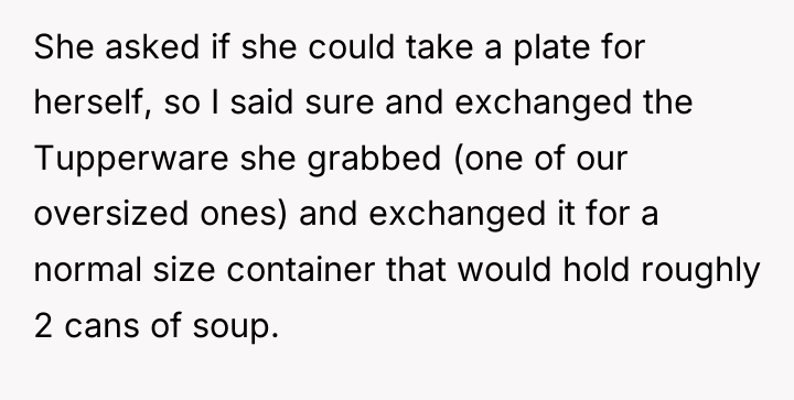 She asked if she could take a plate for herself,...