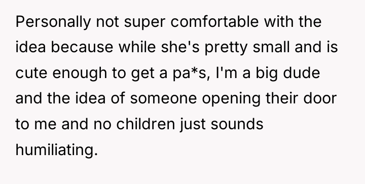 Personally not super comfortable with the idea because while she's...