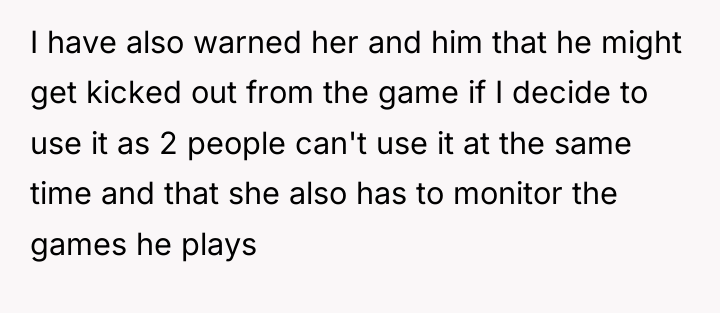 I have also warned her and him that he might...