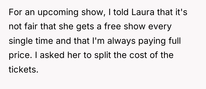 For an upcoming show, I told Laura that it's not...