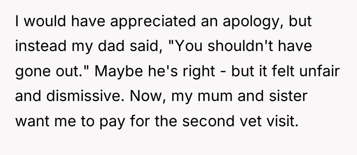 I would have appreciated an apology, but instead my dad...