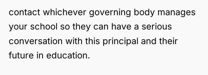contact whichever governing body manages your school so they can...