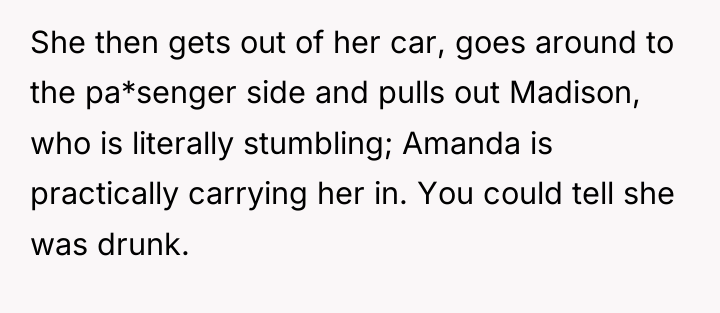 She then gets out of her car, goes around to...