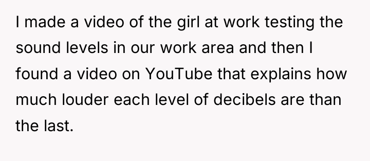 I made a video of the girl at work testing...