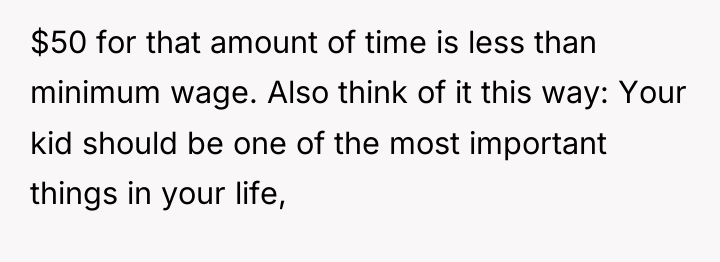 $50 for that amount of time is less than minimum...