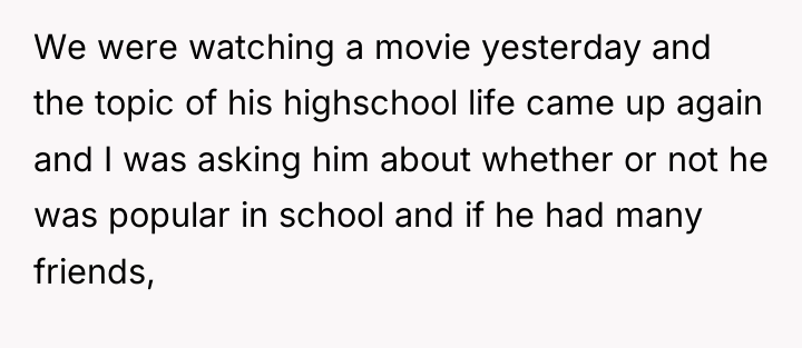 We were watching a movie yesterday and the topic of...