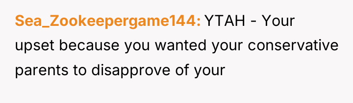Sea_Zookeepergame144 YTAH - Your upset because you wanted your conservative...