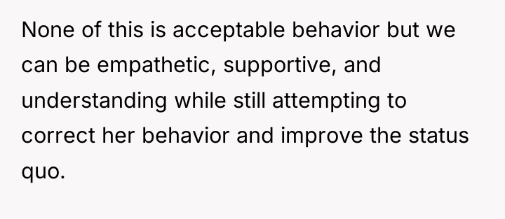 None of this is acceptable behavior but we can be...
