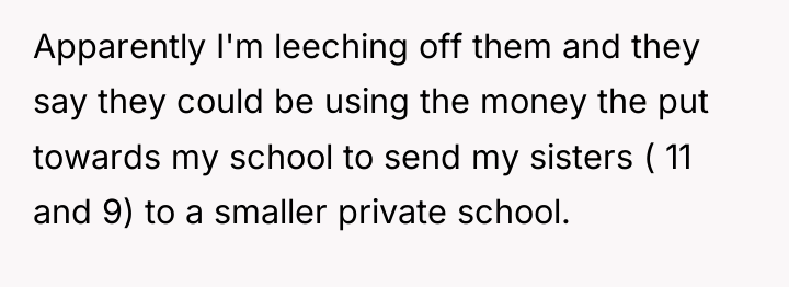 Apparently I'm leeching off them and they say they could...