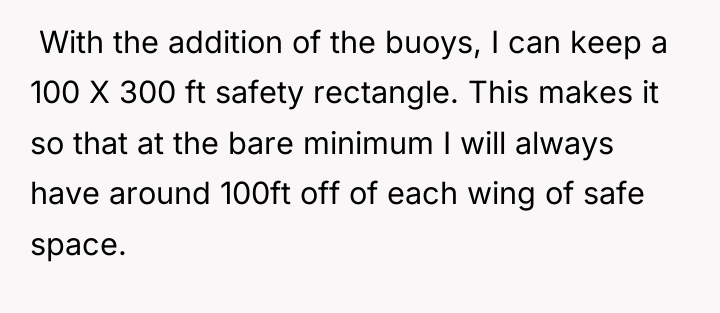  With the addition of the buoys, I can keep...