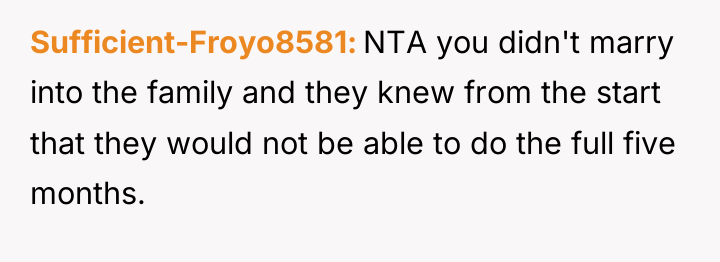 Sufficient-Froyo8581 NTA you didn't marry into the family and they...