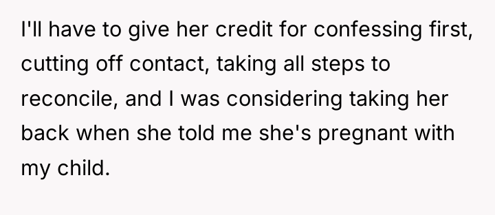 I'll have to give her credit for confessing first, cutting...