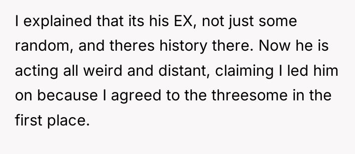 I explained that its his EX, not just some random,...
