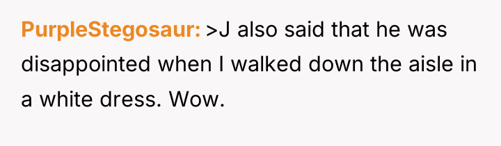 PurpleStegosaur >J also said that he was disappointed when I...