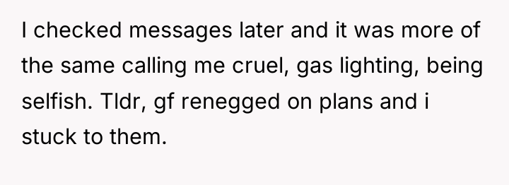 I checked messages later and it was more of the...