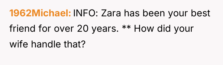 1962Michael INFO: Zara has been your best friend for over...