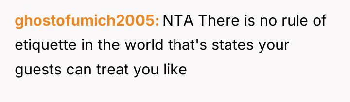 ghostofumich2005 NTA There is no rule of etiquette in the...