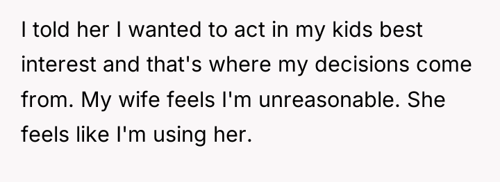 I told her I wanted to act in my kids...
