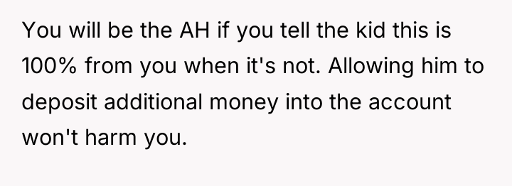 You will be the AH if you tell the kid...