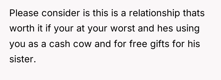 Please consider is this is a relationship thats worth it...
