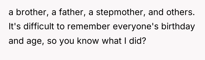 a brother, a father, a stepmother, and others. It's difficult...