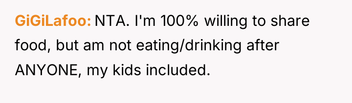 GiGiLafoo NTA. I'm 100% willing to share food, but am...