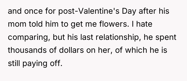 and once for post-Valentine's Day after his mom told him...