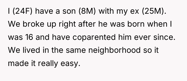 I (24F) have a son (8M) with my ex (25M)....