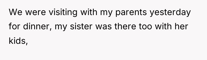 We were visiting with my parents yesterday for dinner, my...