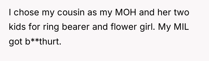 I chose my cousin as my MOH and her two...