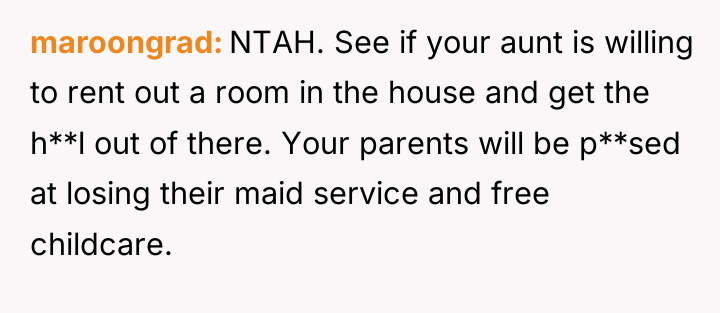 maroongrad NTAH. See if your aunt is willing to rent...