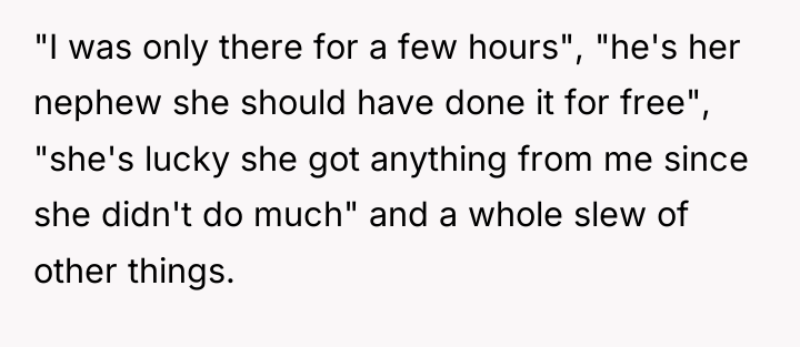 "I was only there for a few hours", "he's her...