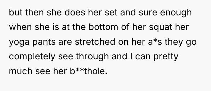 but then she does her set and sure enough when...