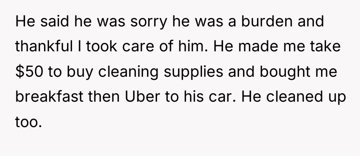 He said he was sorry he was a burden and...