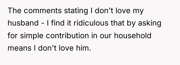 The comments stating I don't love my husband - I...