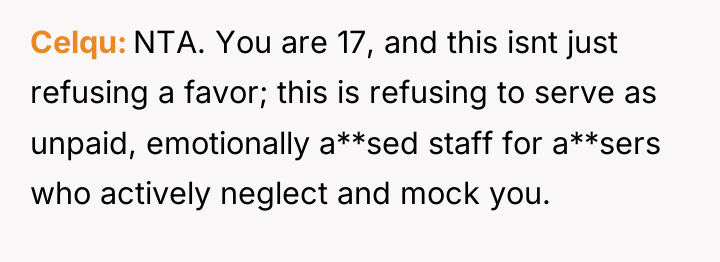 Celqu NTA. You are 17, and this isnt just refusing...