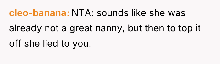 cleo-banana NTA: sounds like she was already not a great...