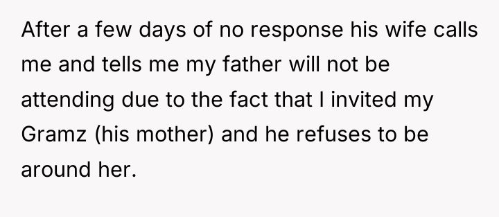 After a few days of no response his wife calls...