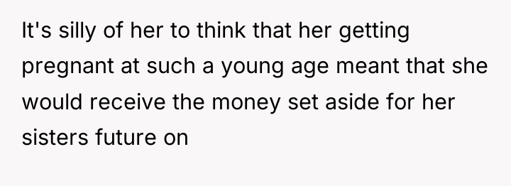 It's silly of her to think that her getting pregnant...