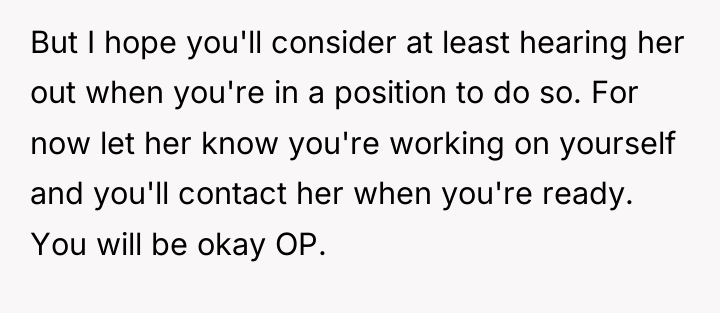 But I hope you'll consider at least hearing her out...