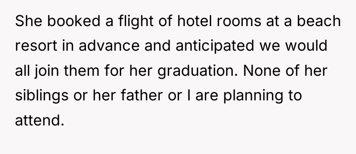 She booked a flight of hotel rooms at a beach...