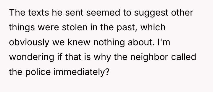 The texts he sent seemed to suggest other things were...