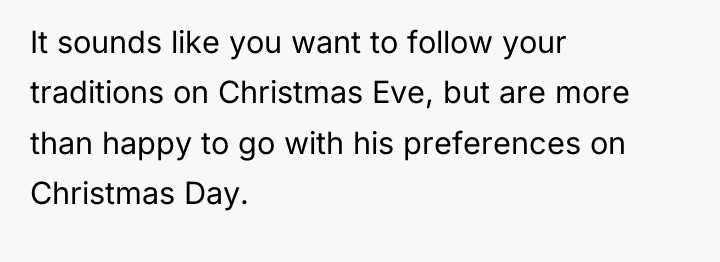 It sounds like you want to follow your traditions on...