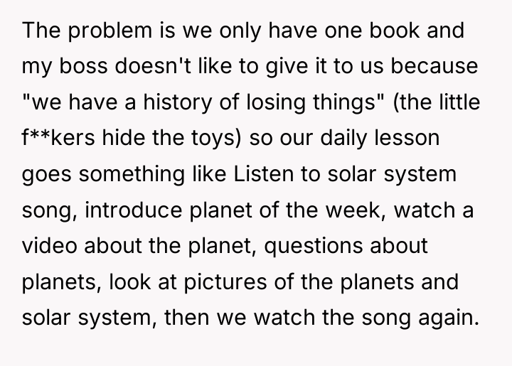 The problem is we only have one book and my...